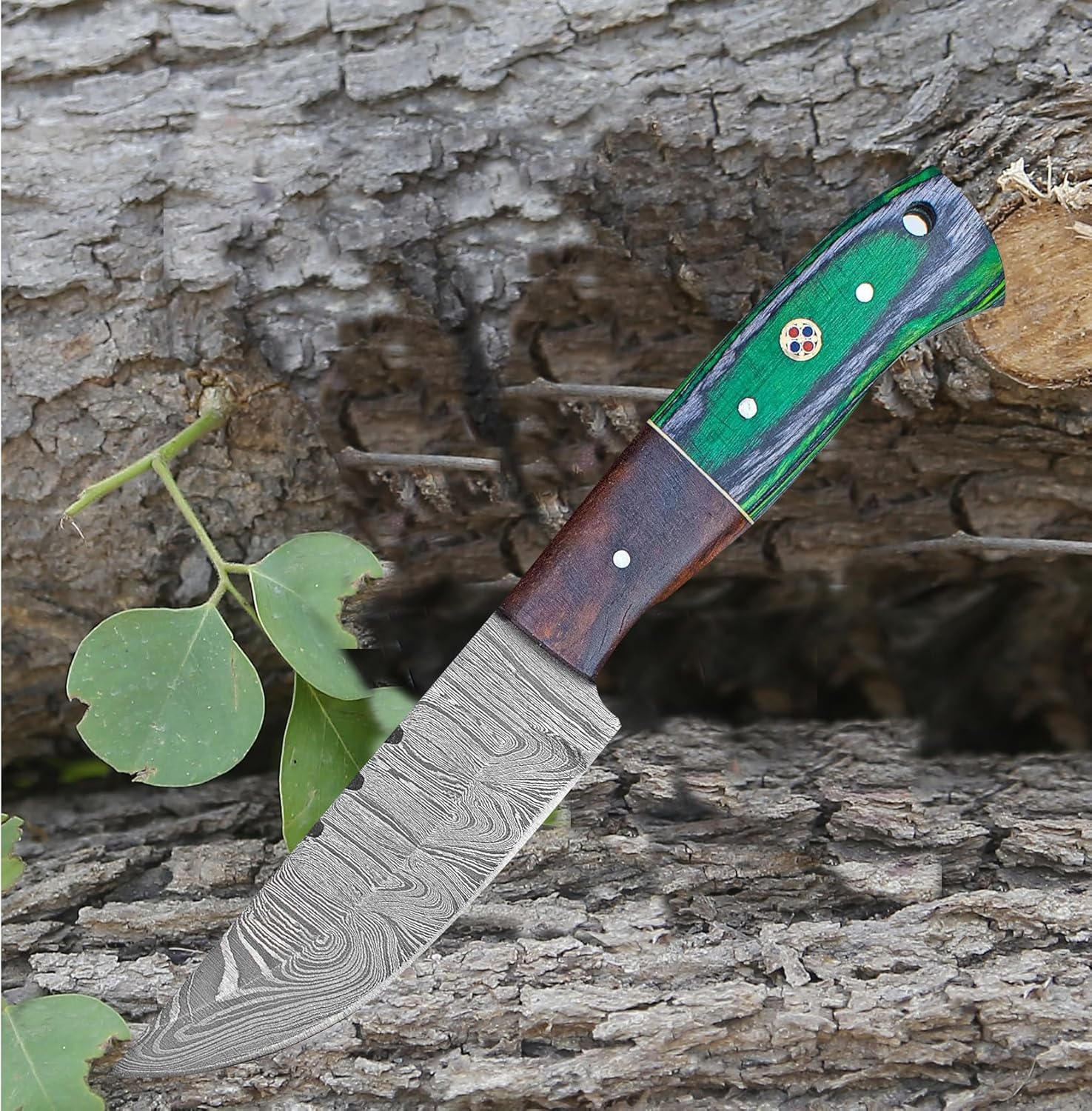 Damascus Knives for Hunting Skinning - Fixed Blade