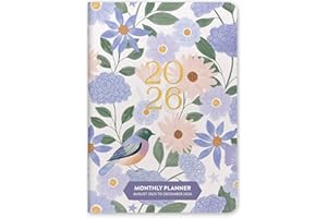 Orange Circle Studio Academic Planner 2026, Birds & Blooms, Vibrant Illustrations, 17-Month Pocket Planner for School or Work, Goal Setting Prompts, Portable Size, Rounded Corners