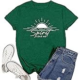 Ascrazy Christian Shirts for Women Bible Verse Blessed T-Shirt Spirit Lead Me Faith Tee Tops