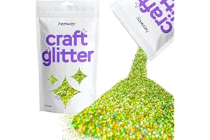 Hemway Craft Glitter Lime Green Holographic 100g Chunky Glitter for Crafts, Resin, Epoxy, Tumbler, Art, Candle, Decorations, 