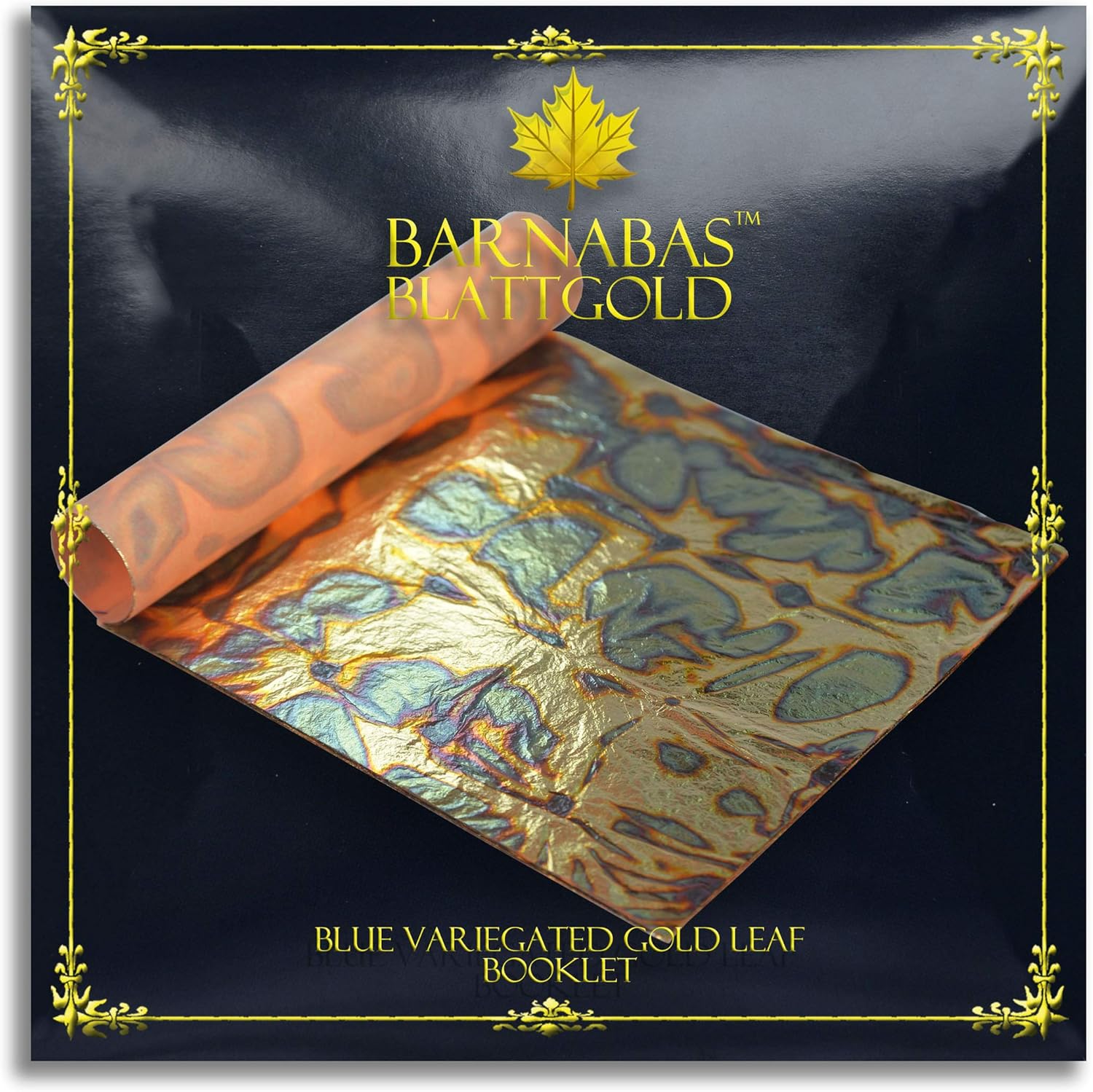 Variegated Gold Leaf Colour Blue 14 X14cm 25 Sheets Booklet by Barnabas Gold Leaf Amazon.ca