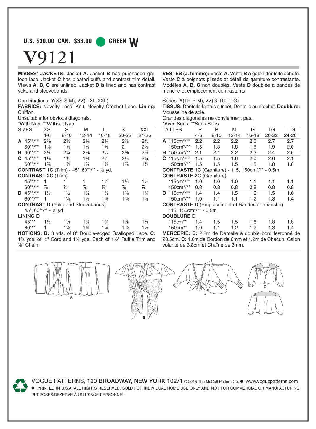 Size Y Xsm Sml Med Vogue Patterns V9121 Misses Jacket Safety Security Protective Workwear Biquinismaranata Com Br Size Y Xsm Sml Med Vogue Patterns V9121 Misses Jacket Safety Security Protective Workwear Biquinismaranata Com Br