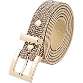 Elerevyo Women Rhinestone Belts, Bling Crystal Sparkly Diamond Shiny Soft Waistband for Party Jeans Dresses