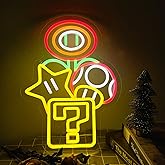 Babymiu Cartoon Video Game Question Mark Led Lamp Neon Sign Wall Art Room Decor. Bedroom Decor Gift Merch Party Supplies for Sign Wall Decoration USB Powered Night Light Living Kids Room Shop Bar