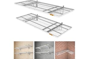 Aecxm 1.64x4ft 2Pack Wire Shelving Unit Heavy Duty Garage Storage Shelves Wall Mounted White 560lbs Load Capacity（20-inch-by-48-inch）