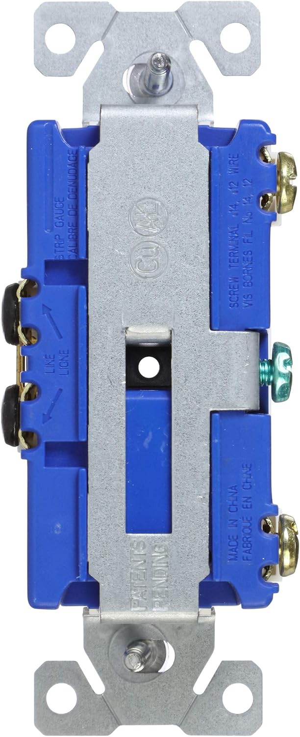 EATON 271W-BOX Arrow Hart 271W Duplex Grounding Toggle Switch, 120/277 Vac, 15 A, 1 Pole, White - Electrical Outlet Boxes - 