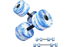 HAPBEAR Water Weights Pool Exercise Dumbbells, Three-in-one Aquatic Exercise Dumbbells, High-Density EVA-Foam Pool Fitness for Water Aerobics Weight Loss, Aquatic Dumbells Set of 2