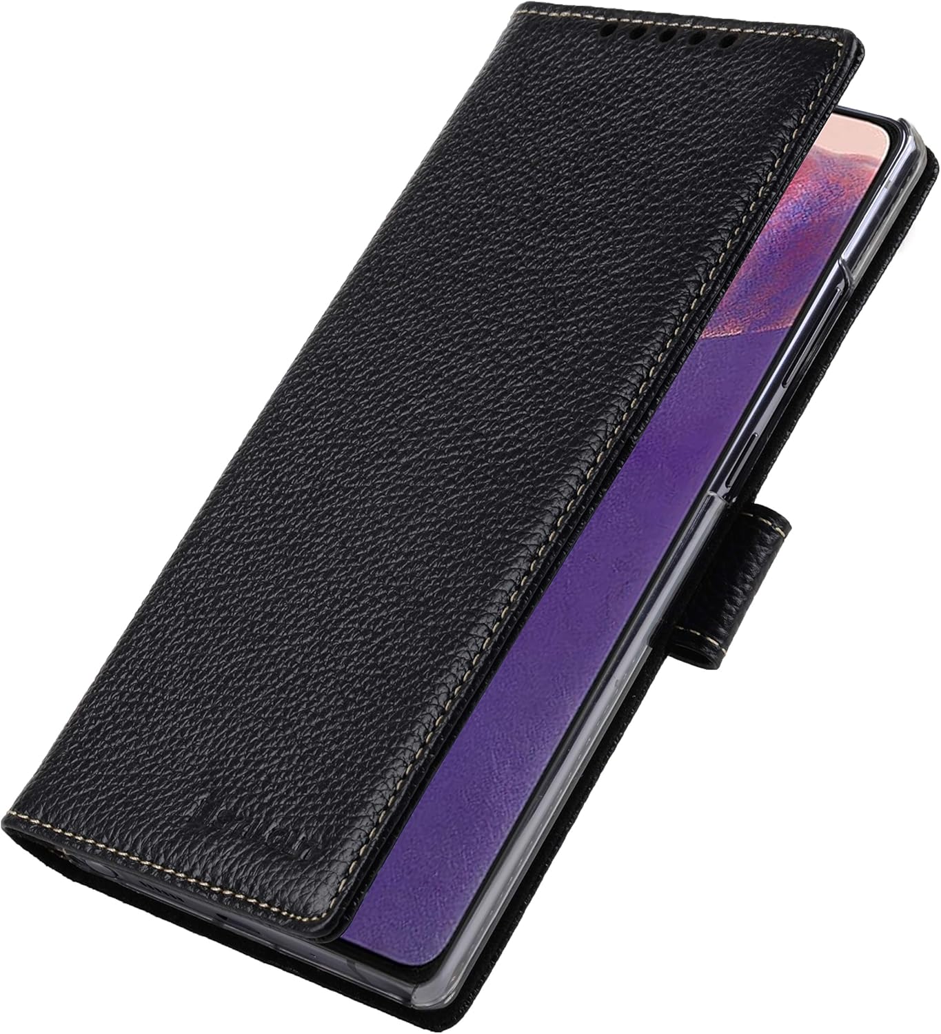 StilGut Wallet Case for Samsung Galaxy Note 20, Genuine Leather Galaxy Note 20 Case with Card Holder & Stand Function, Black - Image 3