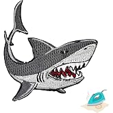 Stylish Shark Embroidered Iron On Patch 2.95" x 2.75" | 1-Pack Colorful | Iron On Or Sew On Only, Jeans Jackets Backpacks Hoodies, Embroidered Applique, Colorful Funny Kids