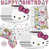 Hello Kitty Birthday Decorations for 16 | Banner, Tablecloth, Plates, Napkins | Officially Licensed Hello Kitty Party Decorations