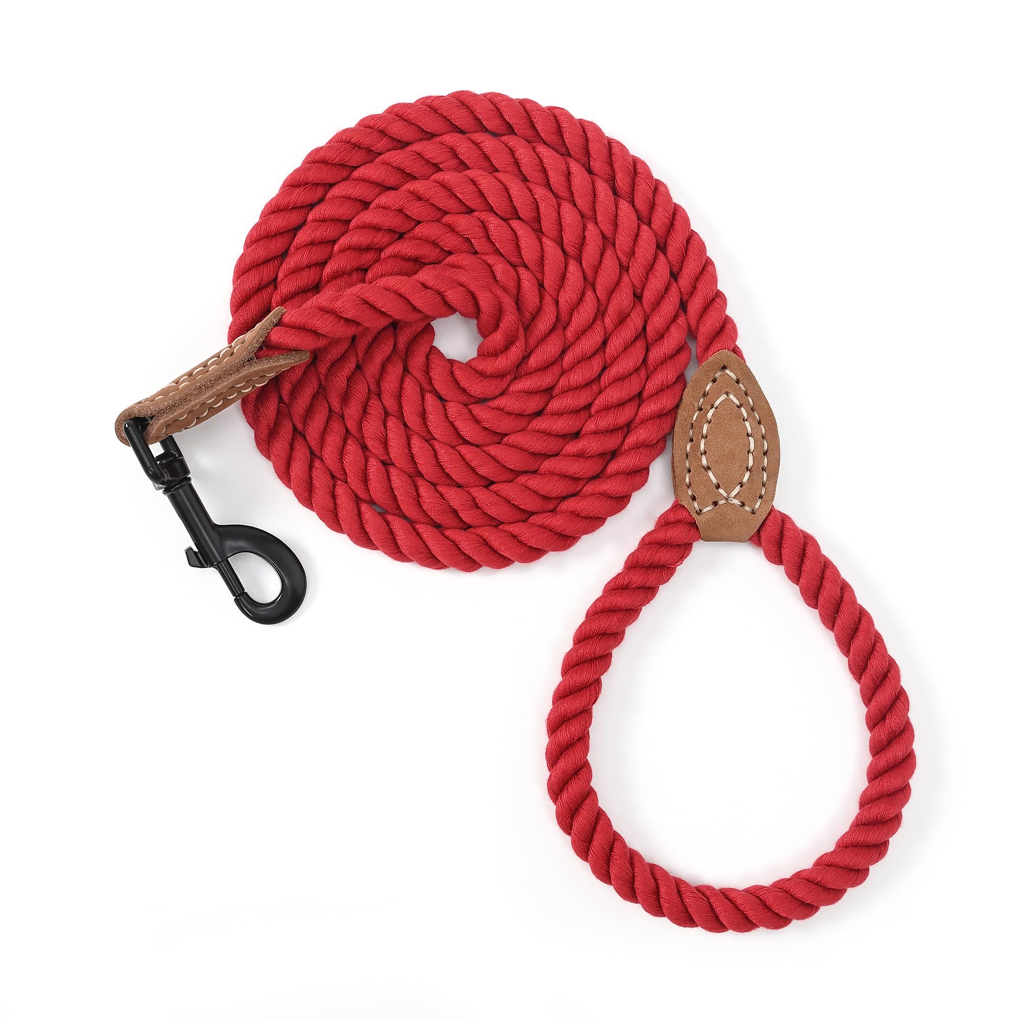 Photo 1 of *USED*
Mile High Life Dog Leash, Braided Cotton Rope Leashes with Leather Tip - Heavy Duty Metal Clasp, 4FT, 1/2" Thick - Wedding, Walking & Training Leash for Small Medium Large Dogs (Red)