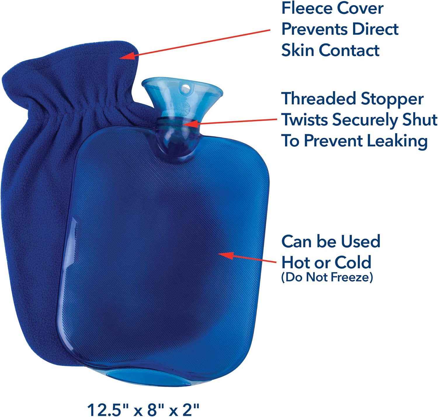 Carex Hot Water Bottle With Cover, Rubber - Heat Therapy and Cold Therapy - For Cramps, Pain Relief, Arthritis, Aches and Pains: Health & Personal Care