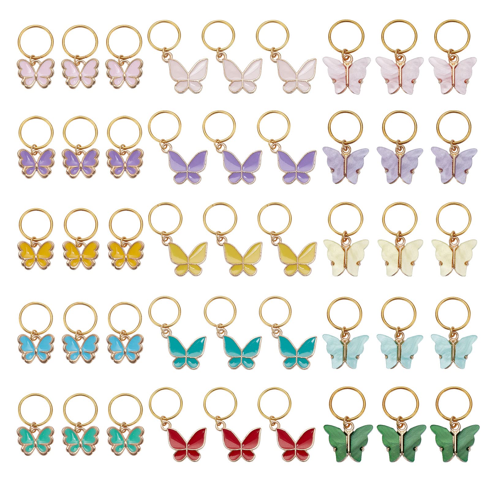 NBEADS 45 Pcs Butterfly Stitch Markers, Crochet Stitch Marker Charms Removable Stitch Marker Butterfly Braid Clips Dreadlock Accessories for Knitting Weaving Sewing Accessories Braids Decoration