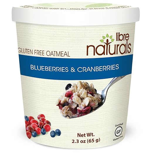 Libre Naturals Blueberries & Cranberries Oatmeal Cup (Nut Free, Gluten Free)