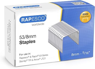 Rapesco 0750 Type 53 8mm Galvanised Staples Pack of 5000