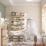 Onlysky Set of 4 Wall Mounted Kid's Bookshelf Wooden Floating Nursery Shelves view 3