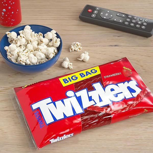 TWIZZLERS TWISTS STRAWBERRY FLAVORED LICORICE STYLE, CHEWY CANDY BIG BAG, 32 OZ