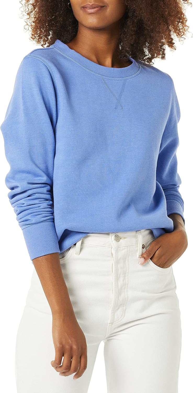 Amazon Essentials Womens Fleece Crewneck Pullover Sweatshirt (Available in Plus Size)