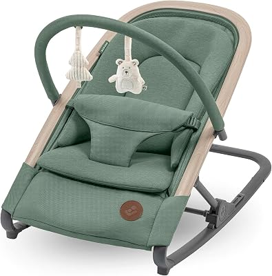Kori Chaise Transat Bebe 2-en-1, 0-6 Mois, jusqu'à 9 kg, Baby Bouncer,Léger & Compact, Harnais Facile à Installer, Coussin Nouveau-né, Essential Graphite