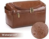 Etercycle Leather Toiletry Bag Hanging Travel Organizer Brown PU Waterproof view 5