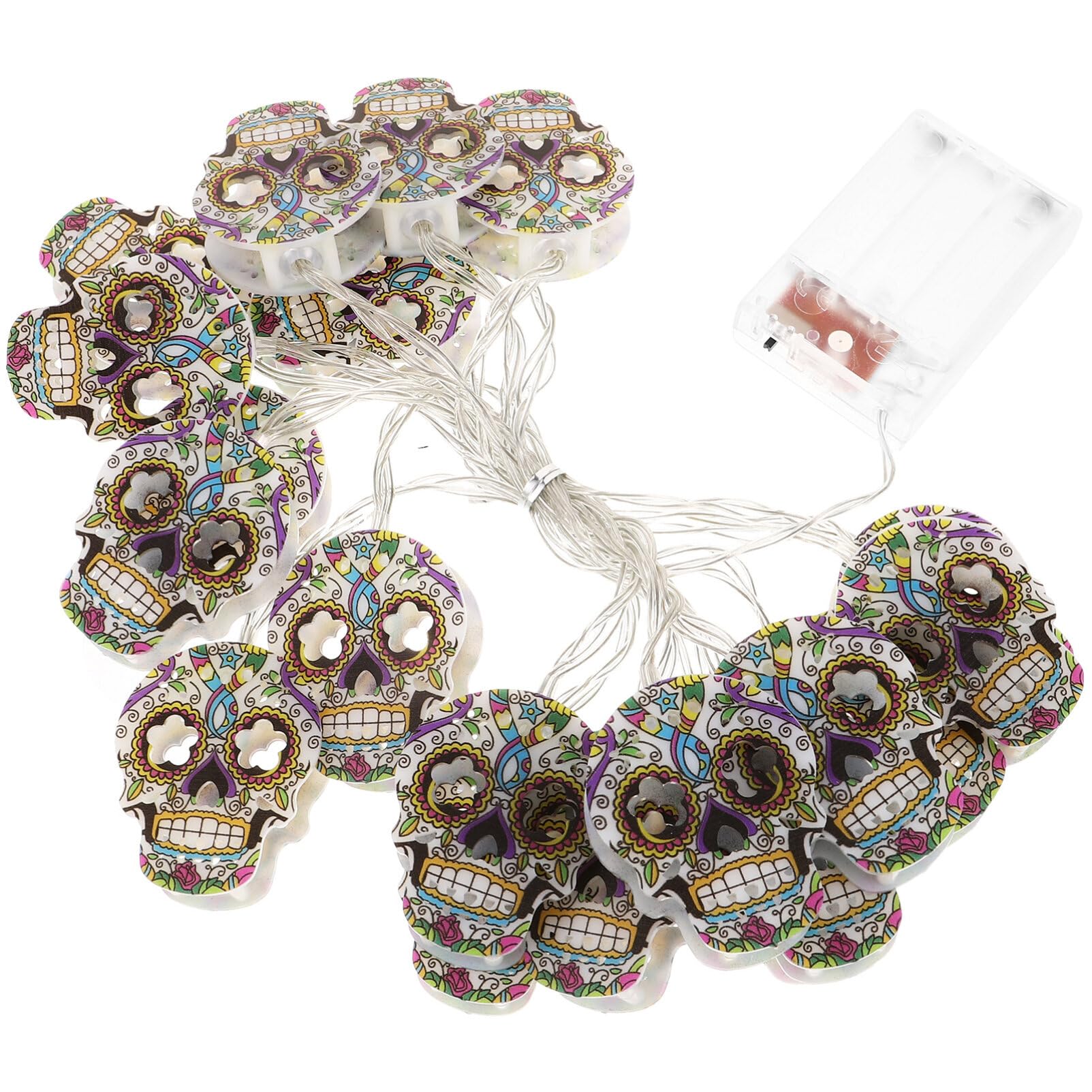 Uonlytech 1Pcs Skull String Lights Punk Pattern Skull Night Light Skull Fairy Light Decorative Skull Lights Halloween String Light for Home