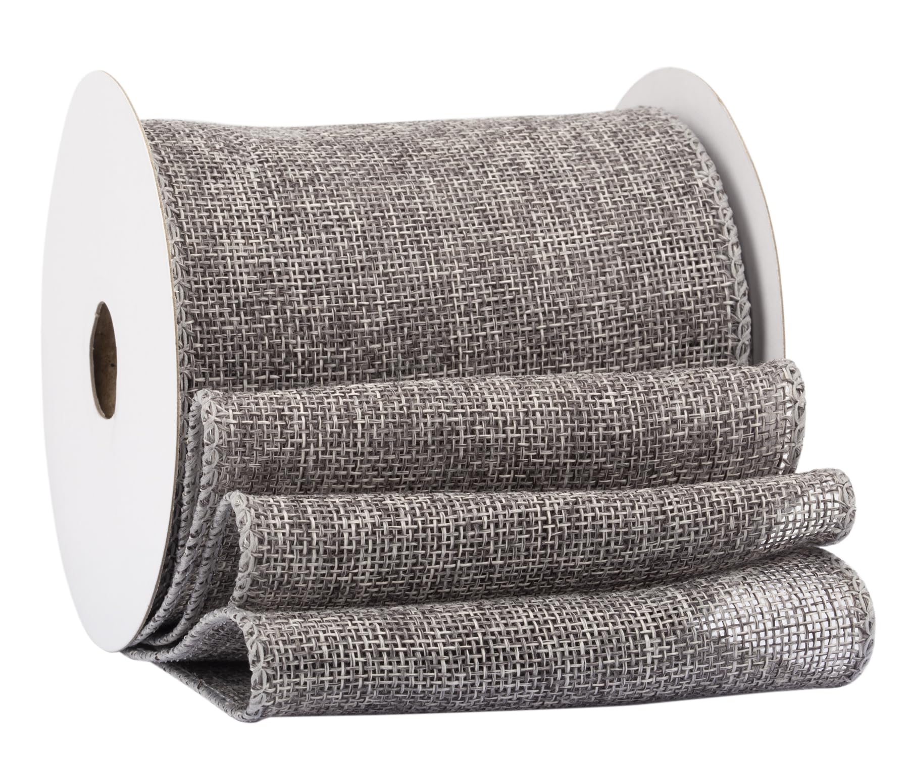 Fondersy 9-Meter Metal Grey Burlap Ribbon Wired Burlap Ribbon - 100mm Width for Gift Wrapping, Floral Arrangements, Wreath Making, and Christmas Decor