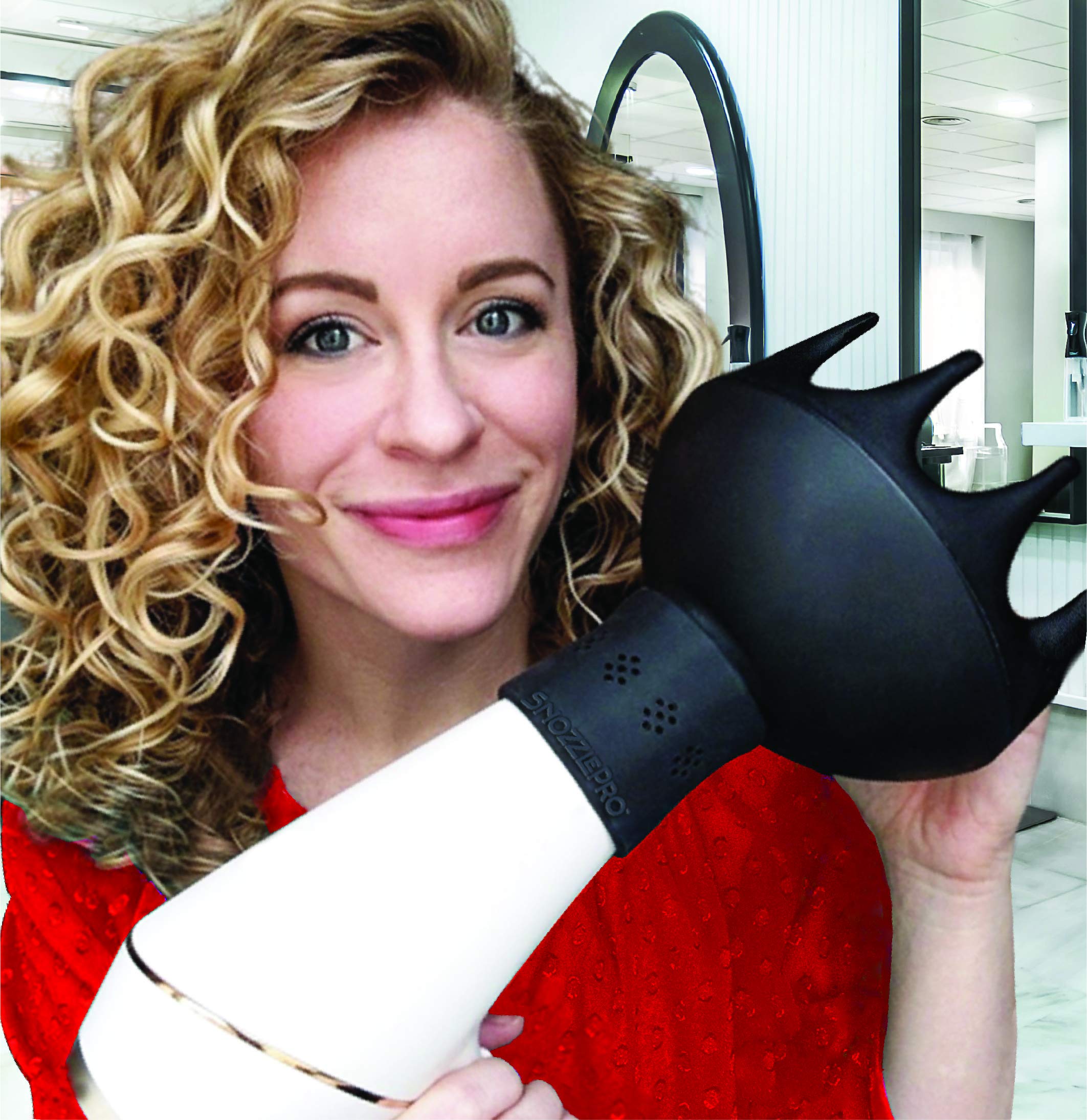 SnozzlePro Universal Hair Dryer Attachment Adapter, Patented Silicone Design Provides a Secure Fit for Concentrator Nozzles and Hair Diffusers - Fits Most Nozzle Diameters 1.5” - 2.25”