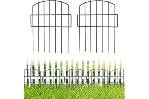 MIWEVRO 19 Pack Animal Barrier Fence, 20.6 Ft(L) X 17 in(H) No Dig Garden Decorative Fence Rustproof Garden Fence Border for Dog Rabbits Ground Stakes Defense and Outdoor Patio, T Shape
