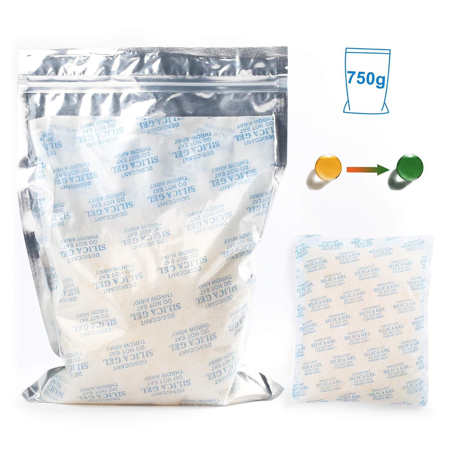 1.6lb Silica Gel Packets, Rechargeable Desiccant Bag with