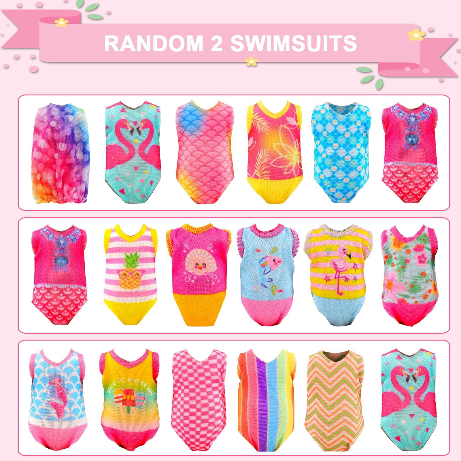 30 PCS Mini 6 Inch Doll Clothes and Accessories Include 4 Tops, 4 Pants for Boy Dolls, 5 Dresses , 2 Swimsuit and 2 Shoes, 10 Outfits Hangers Pocket Glasses Headset Crown for 5.3-6 Inch Dolls
