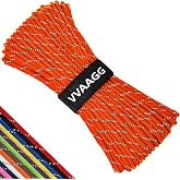 VVAAGG Reflective Paracord, 550 Parachute Cord, 4MM 7-Strand Nylon Rope | Utility Para Cords Lanyard for Tent Camping Hiking Survival Bracelet Tactical Clothesline DIY Projects
