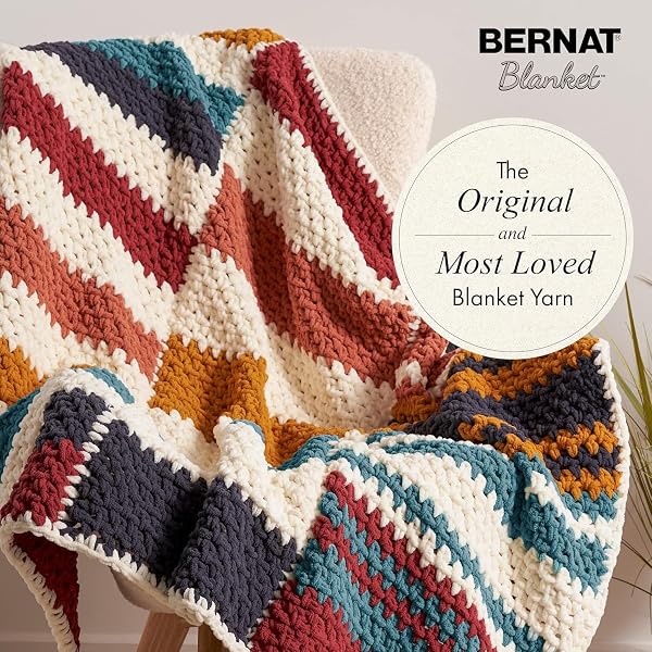 BERNAT BLANKET COUNTRY BLUE YARN – 2 PACK OF 300G/10.5OZ – POLYESTER – 6 SUPER BULKY – 220 YARDS – KNITTING/CROCHET