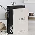 Aesthetic Decorative Books - Set of 2 Stylish Boxes Enhance Your Coffee Table, Bookshelf or Mantle Decor - Beautiful Fake/Faux Books for Modern Home Decoration, Photo Storage and as a Keepsake Box