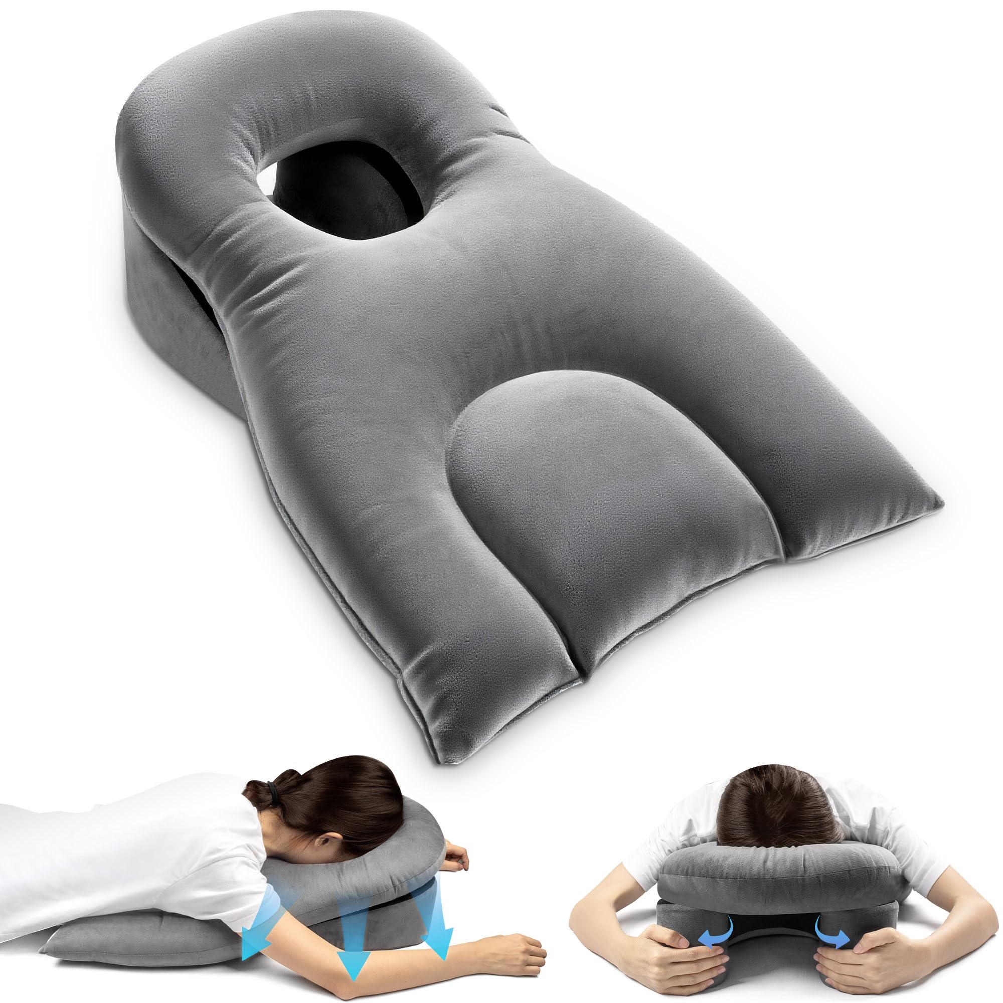 Photo 1 of Face Down Pillow After Eye Recovery, Massage Pillow Face Down, Suitable for Naps and Spinal Massage, Ffits The Body Curves Relieves The Discomfort of Prone Sleeping