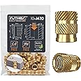 ruthex M10 Threaded Inserts - 10 Pieces RX-M10x12.7 Brass Heat Set Insert for Plastic Parts - Inches knurled Nuts - Insert by Heat into 3D Printing Components