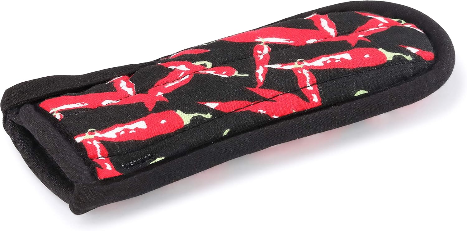 New Star Foodservice 1028744 Commercial-Grade Hot Skillet Handle Cover Holder, Hot Handle Holders/Mitts, Red Peppers Pan Cotton Handle Sleeve, Set of 6: Home & Kitchen
