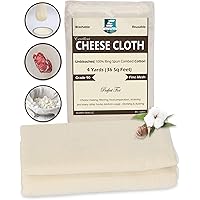 Excellent Deals CheeseCloth (90 Grade, 36 Sq Feet) - 4 Yards Reusable 100% Unbleached Cotton Fabric- Premium Quality…