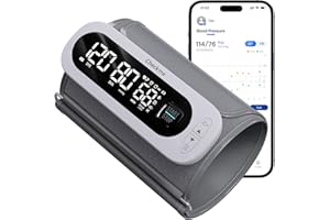 Checkme Rechargeable Blood Pressure Machine for Home Use, Large Screen BP Monitor with Bluetooth, Voice Guided, Dual User Mem