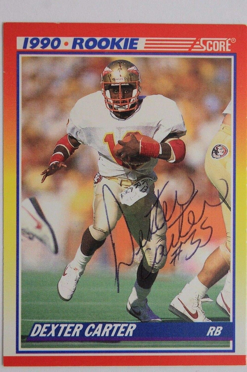 Dexter Carter SF 49'ers Florida State 1990 Autograph Score Rookie 657