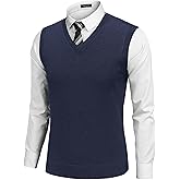 COOFANDY Men's Sleeveless Sweater Vest Lightweight V-Neck Cotton Vest Pullover