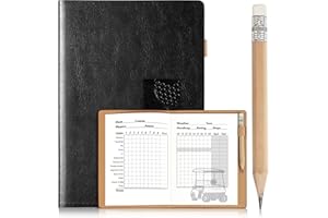 GLORIEROO Set for Dad Includes Golf Scorecard Book, Bag Tag with 5 Tees & Golf Club-Shaped Pen - Funny Birthday Present from Daughter, Son or Kids,Best Dad by Par