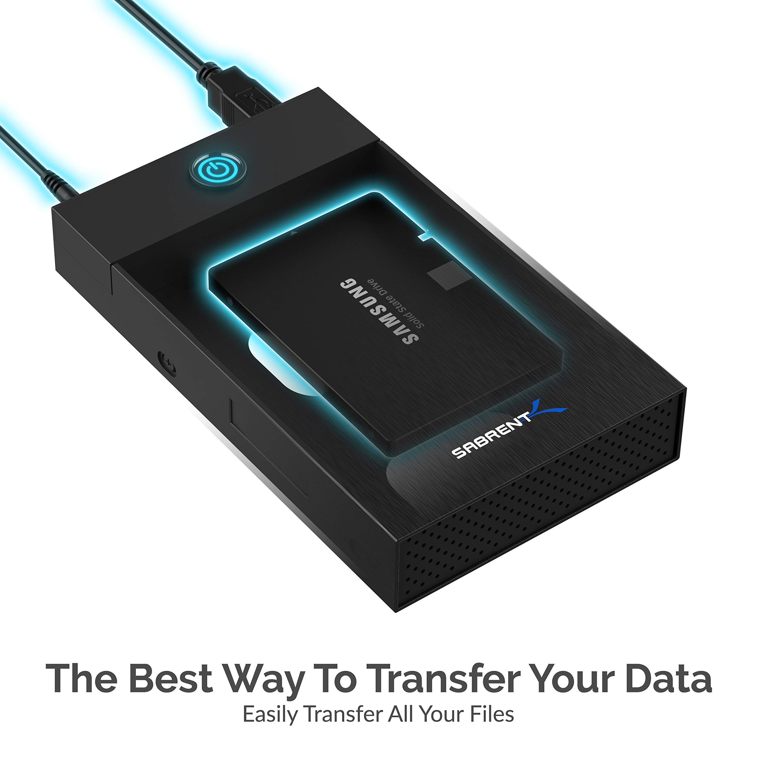 SABRENT USB 3.0 Enclosure for 2.5” & 3.5” SATA HDD/SSD – Tool-Free, UASP, LED Indicator, Plug & Play, Power Adapter & Cable Included – External Hard Drive Case for Windows/macOS/Linux (EC-KSL3)