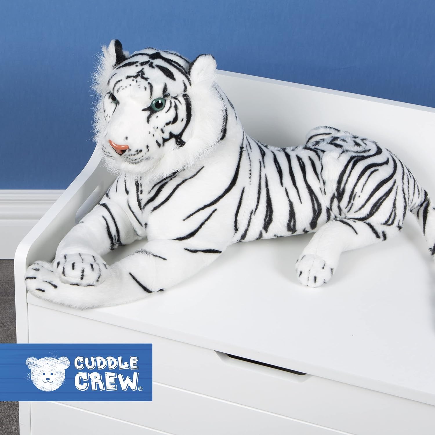 Cuddle Crew - Moulded Head White Tiger Plush Toy, Plush White Tiger, Plush Toy, Stuffed Animal Tiger, Jungle Cats Cuddly Toy, 60cm Size Stuffed Toy, White Tiger Toy - Image 5