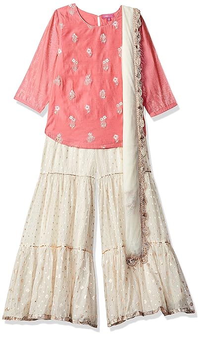 Girls' Straight Regular Fit Salwar Suit Set