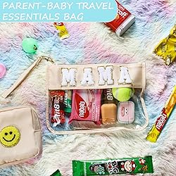 BuyCard 2 Pcs Preppy Patch Clear Mama Bag, Women