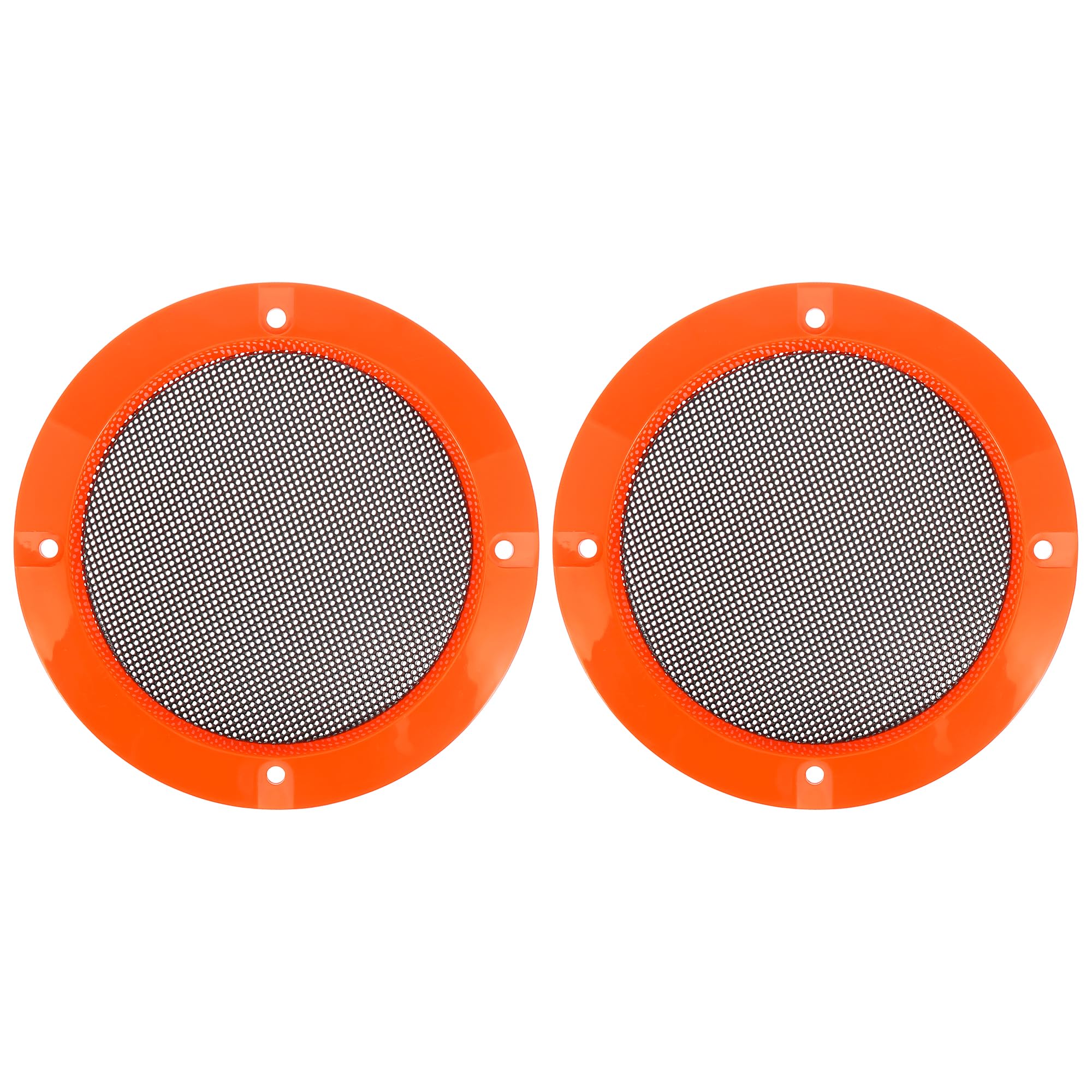X AUTOHAUX 2pcs 4" Orange Car Audio Speaker Cover Mesh Subwoofer Grill Guard