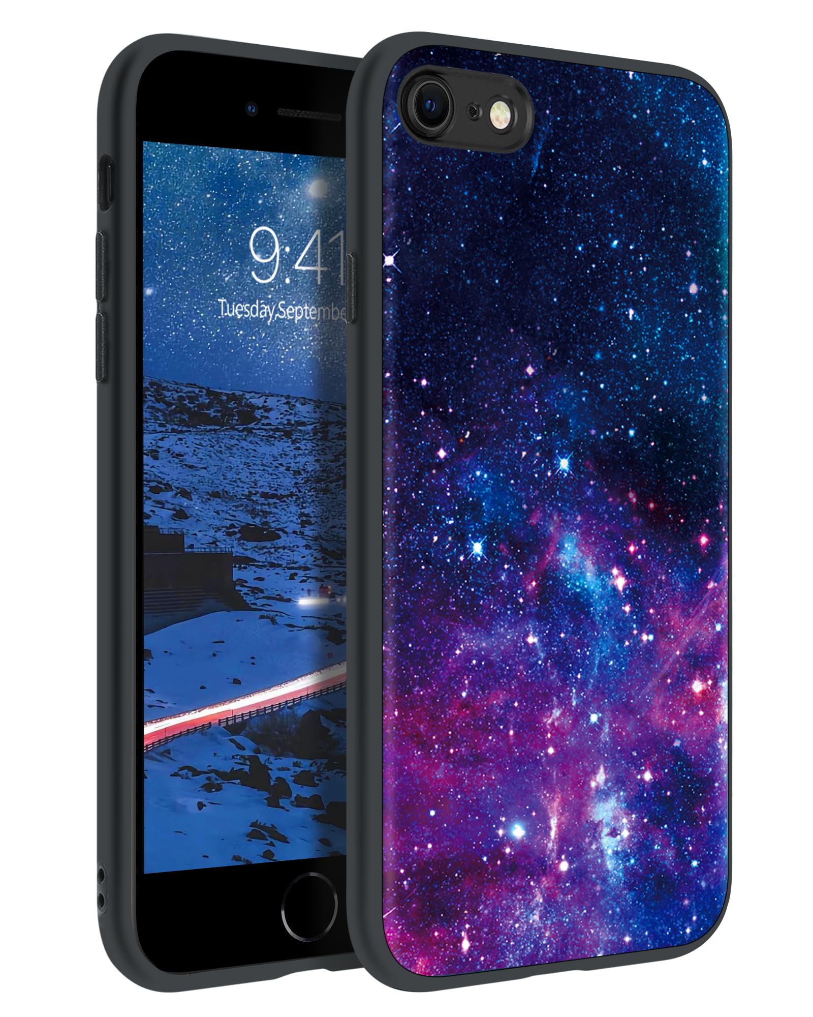 GaoBao for iPhone 7/8/SE 2020 Case, iPhone 7/8/SE Case Glow in The Dark, Nebula Space Luminous Slim Lightweight Soft Protective Cover Boys Girls Women Men Phone Cover for iPhone 7/8/SE-Nebula/Galaxy — image 1
