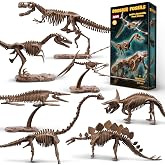 Beetots 7-Pack Big Dinosaur Fossil Skeleton Building Kit | Take Apart &amp; Rebuild Dinosaur Bones Models | STEM Science Archaeology Toy Gift for Kids 6+ | T-Rex, Triceratops, Velociraptor