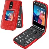 Aulzaju for TCL Flip 4 5G Phone Case with [2*Screen Protector] [Front Back Full Body Protection] Slim Fit Hard Frosted PC Shockproof Protective Cellphone Case for TCL Flip4 T440 Red