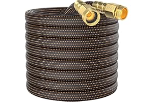 BYDA 10FT Lightweight Flexible Garden Hose,Non-Slip Handles,Non-kink Hose,Solid Brass Fitting for Boats, RV Water Hose,Marine Washdown,Lawn,Garden,Leakproof TPE Hose (OrangeBlack, 10 FT)